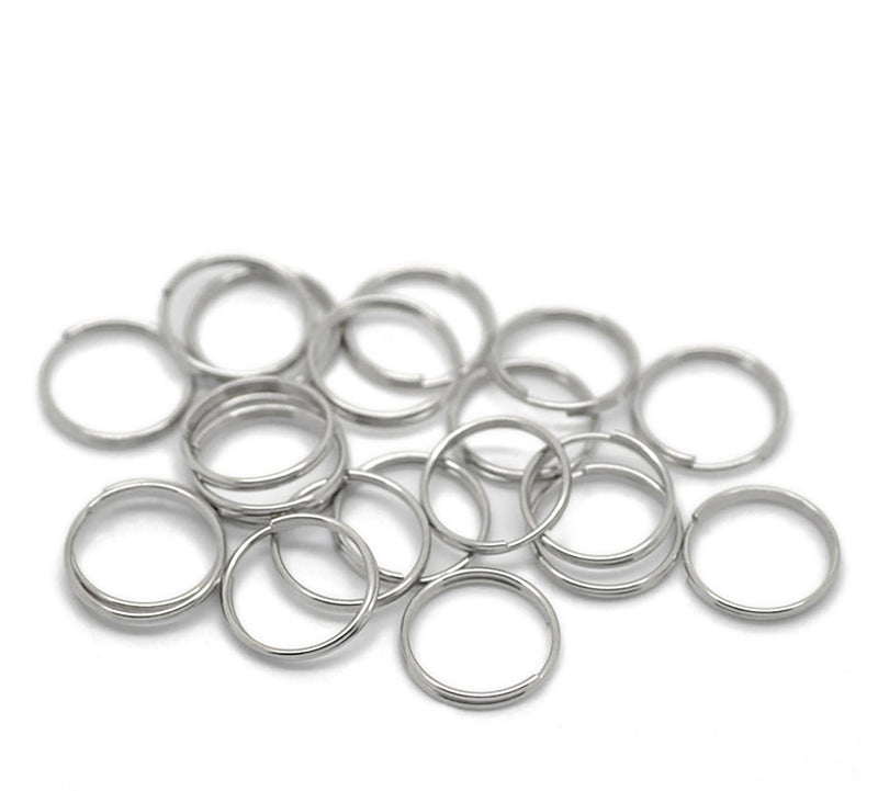 500 Silver Tone Double Loops Split Rings Open Jump Rings 12mm  jum0039b