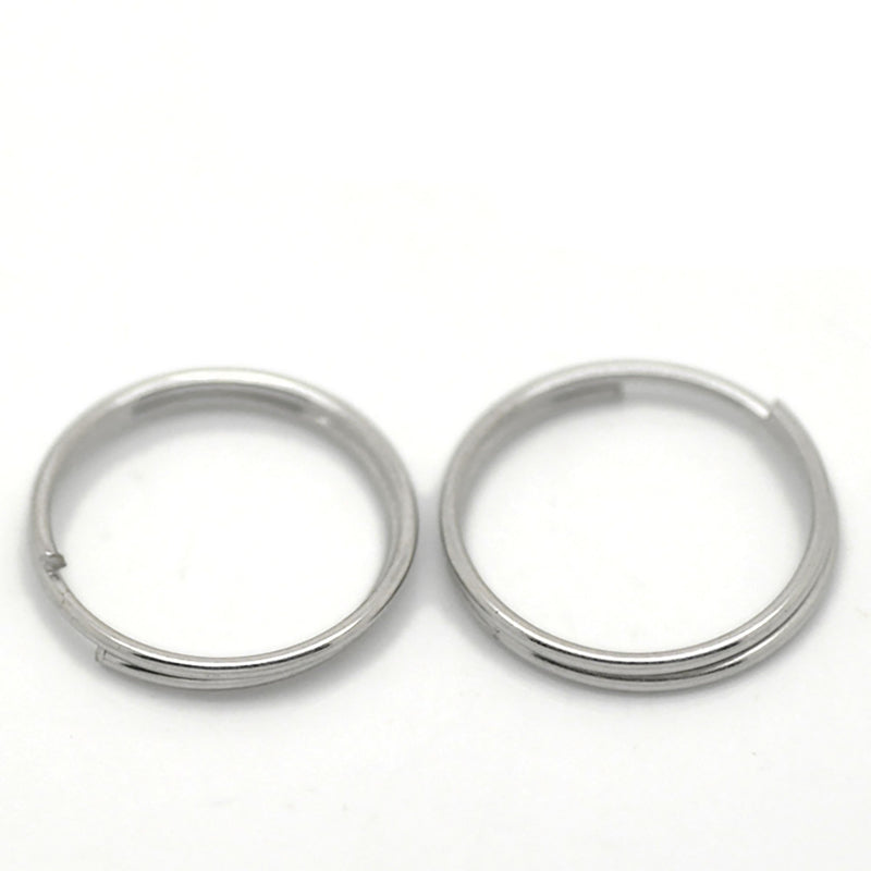 50 Silver Tone Double Loops Split Rings Jump Rings 14mm jum0041a