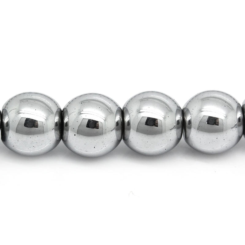 6mm Round SILVER HEMATITE Gemstone Beads, full strand ghe0017