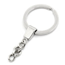 10 Silver Keychain Rings with Chain, Key Chain Blanks for adding your own charms, beads, 1 1/4" diameter fin0692
