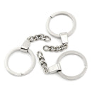 10 Silver Keychain Rings with Chain, Key Chain Blanks for adding your own charms, beads, 1 1/4" diameter fin0692