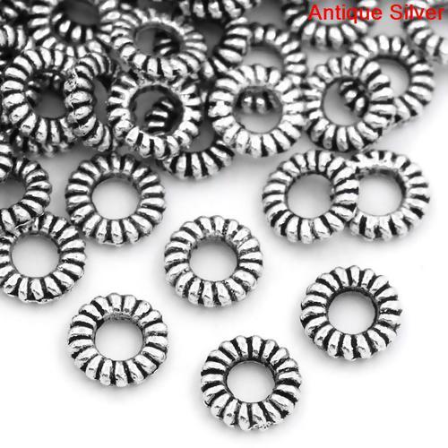 5mm Silver Twisted Rope Jump Rings, Closed Jump Rings, Soldered, Spacer Beads, 50 beads, bme0704a