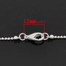 One Dozen (12) Silver Plated BALL CHAIN Necklaces, size 1.5mm, lobster clasp, 20" long   fch0065