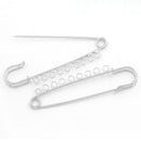 5 Silver Safety Pins with Eyeholes for Brooches, Brooch Stick Pin, 3" long, pin0098