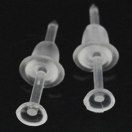 1000 Plastic 3mm Post Earring Blanks, white, includes backers, fin1123