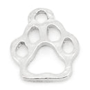 10 OPEN PAW Print Charm Pendants . dog paw print, cat paw print, silver pewter metal, school pride chs1819