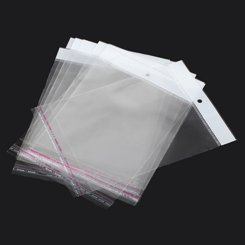 100 Resealable Self-Sealing Bags, usable space 16.5cmx14cm (6.5" x 5.5") bulk package cello bags, cellophane jewelry bags, bag0080