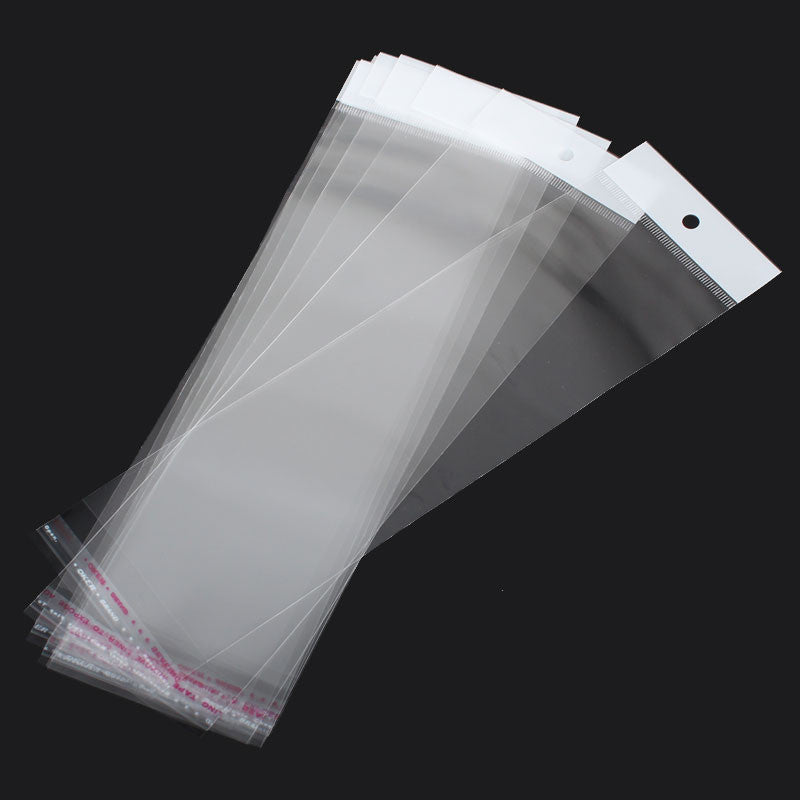 100 Resealable Self-Sealing Bags, usable space 21.5cmx7cm (8-1/2" x 2-3/4") bulk package cello bags, cellophane jewelry bags, bag0083
