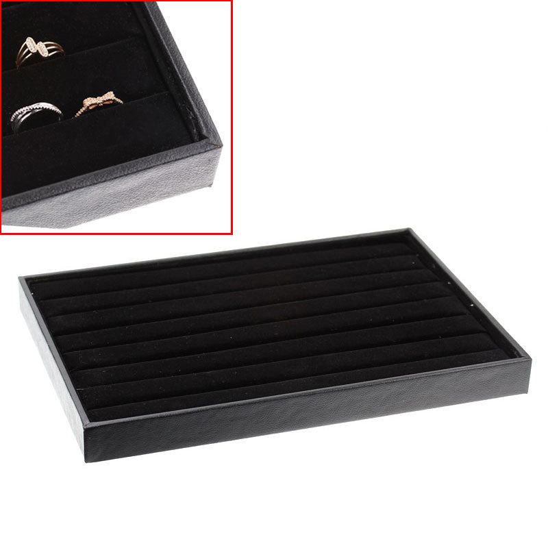 Black Jewelry Display Tray, Velvet RING Tray, 13-3/4" x 9-1/2"  dsp0008