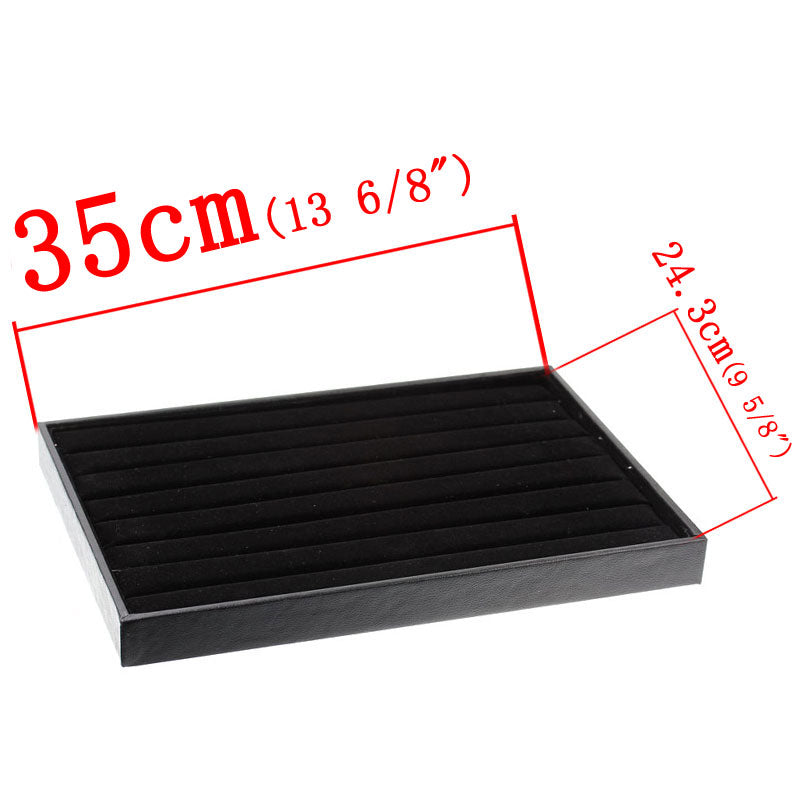 Black Jewelry Display Tray, Velvet RING Tray, 13-3/4" x 9-1/2"  dsp0008
