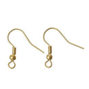 50 Bright 18k GOLD PLATED Metal Fish Hook Earrings Ear Wires (25 pairs) fin1031