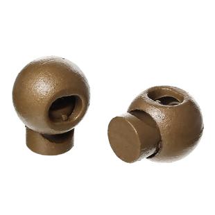 10 BRONZE Plastic Round 18x15mm Spring Cord Stoppers for Clothing, Shoes, and Bags  fin0211