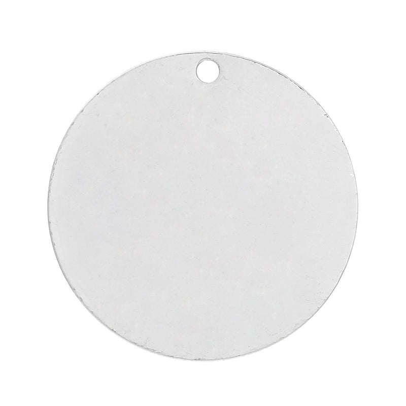 10 Bright Silver Plated Circle Disc Metal Stamping Blanks, 22 gauge, 5/8" diameter (15mm)  MSB0125