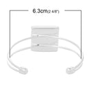 5 BANGLE Cuff Bracelets with 25mm (1") Square Bezel Tray, silver plated metal, for Cabochon Setting, 25mm (1 inch) fin0549b