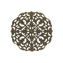 50 Large Antique Bronze Flat Filigree Circle Metal Embellishment Findings 5.6cm  fil0044b