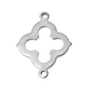 4 Stainless Steel Metal Open FLOWER Diamond Connector Links, 20x14mm  chs1354a
