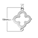 4 Stainless Steel Metal Open FLOWER Diamond Connector Links, 20x14mm  chs1354a