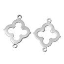 4 Stainless Steel Metal Open FLOWER Diamond Connector Links, 20x14mm  chs1354a