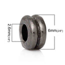 50 Gunmetal Double Rondelle Spacer Beads, 6mm, bme0383