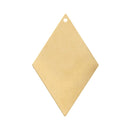 10 Gold Brass Sheet Metal Stamping Blanks, DIAMOND shape, 1 hole, 44x29mm   26 gauge msb0178