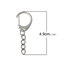 10 Bulk Package Silver Tone Metal Lobster Clasps for Key Rings with Chain  fcl0113