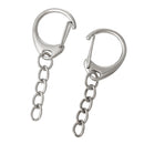 10 Bulk Package Silver Tone Metal Lobster Clasps for Key Rings with Chain  fcl0113