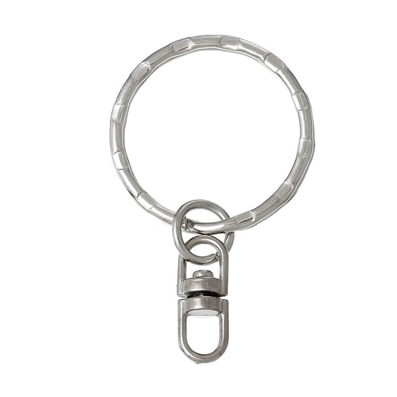50 bulk Key Rings with Swivel Chain, for adding your own charms, beads, fin0344
