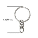 50 bulk Key Rings with Swivel Chain, for adding your own charms, beads, fin0344