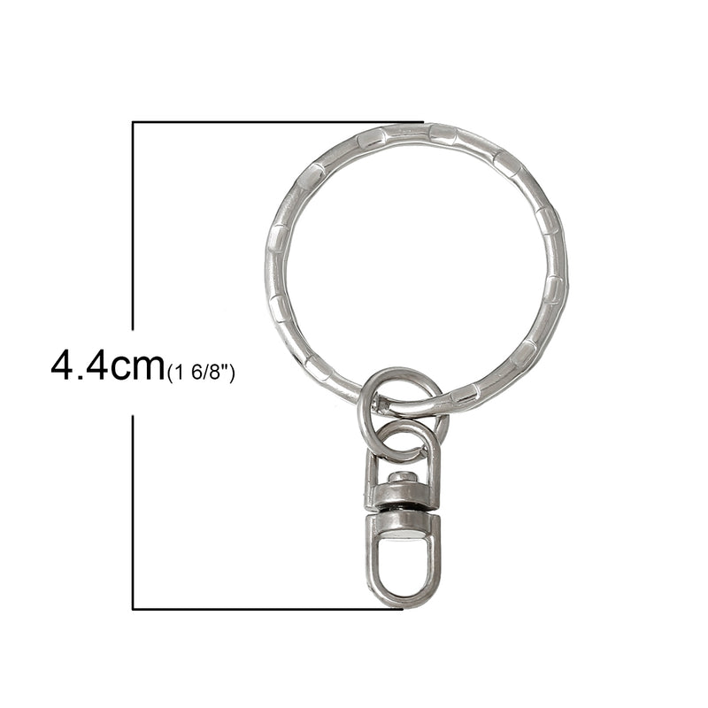 50 bulk Key Rings with Swivel Chain, for adding your own charms, beads, fin0344