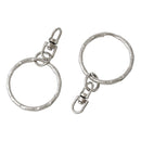 50 bulk Key Rings with Swivel Chain, for adding your own charms, beads, fin0344