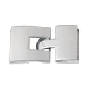 2 Sets Silver End Cap Hook and Eye Clasps for 20mm x 3mm Flat Leather Cord, fcl0259