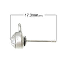 10 Rhinestone Earring Post Components, 6mm CRYSTAL CLEAR Stones, loop on bottom (5 pairs) fin0392