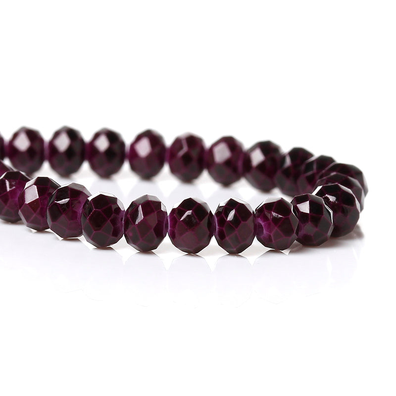 4mm DARK PURPLE Glass Rondelle Beads, faceted, full strand, 100 beads, bgl1095