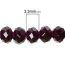 4mm DARK PURPLE Glass Rondelle Beads, faceted, full strand, 100 beads, bgl1095