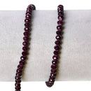 4mm DARK PURPLE Glass Rondelle Beads, faceted, full strand, 100 beads, bgl1095
