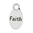 10 Oval FAITH Pewter Charms 15mm chs1748