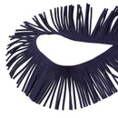 2m Navy Blue Tassel Fringe, 2" wide, Faux Suede, Velvet Suede Fringe, Vegan Leather Suede, 2mm thick, 2 meters long, cft0078