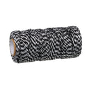 Black Baker's Twine, 1.5mm Cotton Cord, striped with white, 100 yard spool, cor0471