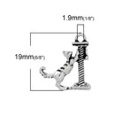 5 Silver Plated CAT Charms, Cat on Scratching Post Charms, 19x17mm, chs3440