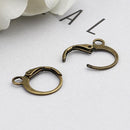 20 Bronze Lever Back Earrings Ear Wires, Round, (10 pairs) fin1079