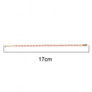 Pink and Gold Beaded Anklet or Bracelet, Stainless Steel, 6.75" long, jlr0301