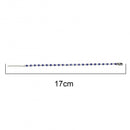 Dark Blue and Silver Beaded Anklet or Bracelet, Stainless Steel, 6.75" long, jlr0304