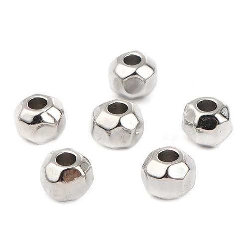 6mm Round Silver Spacer Beads, Faceted, 10 beads, bme0706