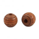 10mm Round Terra Cotta Wood Beads, 20 beads, bwd0051