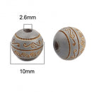 10mm Round Gray Wood Beads, 20 beads, bwd0053