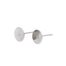 50 Stainless Steel 8mm Post Earring Blanks, silver, includes backers, fin1127