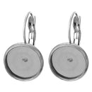 10 (5 pairs) stainless steel cabochon bezel setting lever back earring components, fits 12mm round inside tray fin0451