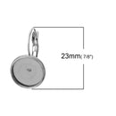 10 (5 pairs) stainless steel cabochon bezel setting lever back earring components, fits 12mm round inside tray fin0451
