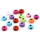 7mm Heart Beads, Multicolor Beads with Black Hearts, x50 acrylic beads bac0436
