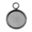 10 Stainless Steel Round Circle CABOCHON SETTING Bezel Frame Charm Pendants, Silver (fits 10mm cabs)  chs2056